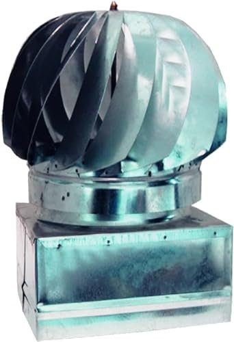 kippen 3051K Comignolo Girevole per Camini. Schwenkbarer Schornstein für Kamine. Aus verzinktem Blech mit quadratischem Sockel 27 x 27 cm