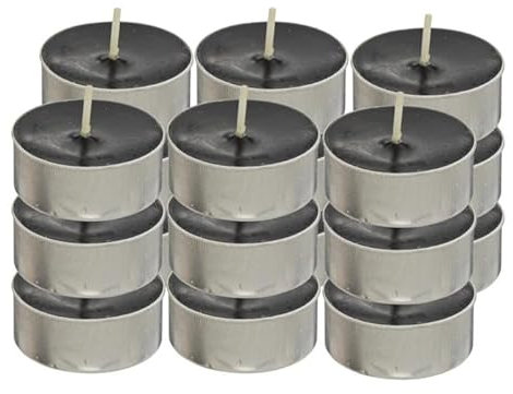 Atmosphera Créateur d'intérieur - Lot de 18 Bougies Chauffe-Plat Hugo 3,7cm Noir