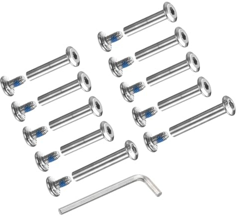 YOKIVE 1 Set Inline Skate Axle Screw Replacement, Roller Wheel Repair Kit Accessories with Shaft Wrench, Great for Skates (Silver, M5 x 0.8)