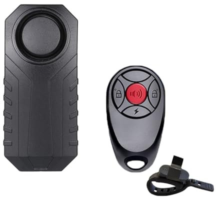Mengshen Motorrad Alarm Vibrationsalarm für Fahrräder für Ebikes Fahrrad Wireless Anti Diebstahl Alarm System 113dB laut aufgerüstet Fernbedienung mit Silikonband