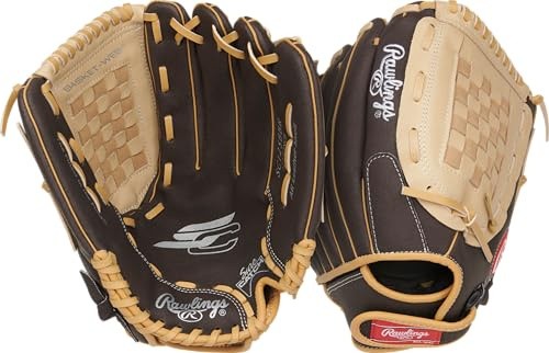 Rawlings Sure Catch Gant de baseball pour adulte | Taille 31,8 cm | Mocah/Camel | Lancer main droite
