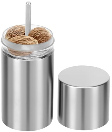 BAODBF Macina per noce moscata in acciaio inox, grattugia per noce moscata, macina per spezie, macina per noce moscata, cannella, fave tonka, pepe lungo