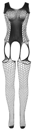 Alide Mankini en résille pour homme, sous-vêtement moulant avec poche bombée, bas résille, lingerie pour homme de 55 à 90 kg
