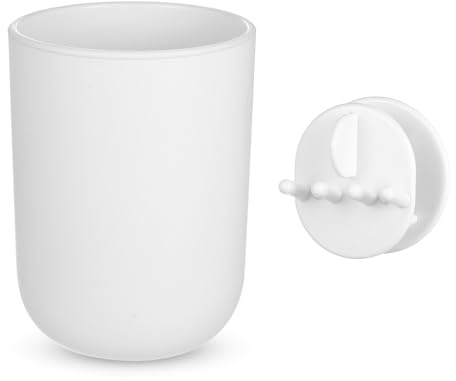 Portaspazzolino in plastica per bagno, bicchiere per spazzolino da denti con gancio, tazze in plastica riutilizzabili per bagno, tazza per collutorio per dentifricio, risciacquo, tazza per viaggi in