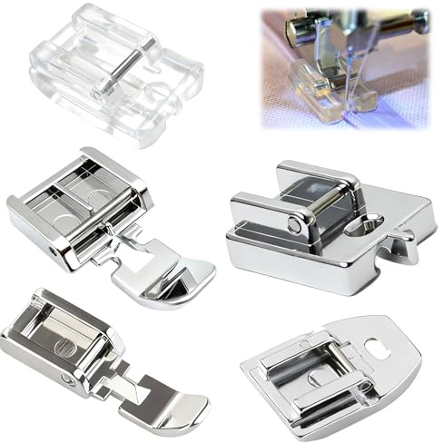 5Pcs Zipper Foot for Sewing Machine, Invisible Sewing Machine Presser Feet Set, Zipper Foot Accessories, Sewing Machines Use Walking Foot Suitable for Brother Singer Janome Babylock Toyota Low Shank