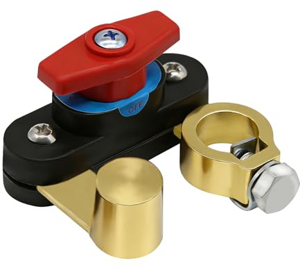 Interruttore di Disconnessione e Sicurezza per Batteria Auto — Trasmissione Stabile e Regolabile, in Rame Puro ad Alta Conduttività — Interruttore Intelligente per Auto, Barche, Camper e Camion