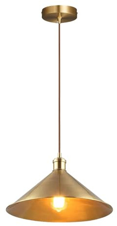 HUAYUSEDF Pendellampa i amerikansk industristil, E26-ljuskälla metall, ljuskrona, hängande lampa med enkel huvud, infälld hänglampa, vardagsrum Köksö Bar dekoration Ljusarmaturer