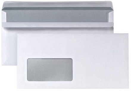 100x Briefumschlag DIN lang selbstklebend weiß Briefumschläge mit Fenster 110x220mm
