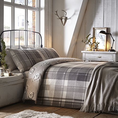 sogni e tende set copripiumino, 100% cotone, grigio, singolo