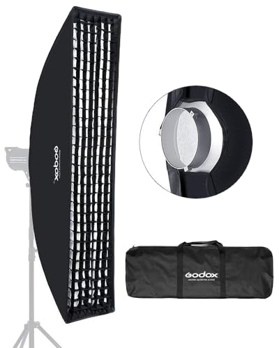Godox 35cm x 140cm 14x 55 Strip Beehive Honeycomb Grid Softbox Bowens Mount for Godox Flash Light and Other Studio Flash Light