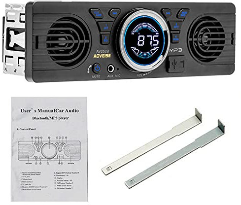 DONGMAO Autoradio 1 DIN Bluetooth Vivavoce Stereo FM incorporato 2 altoparlanti Supporta USB SD AUX Audio Playback