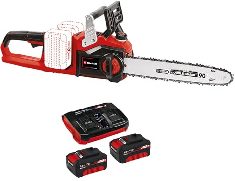 Einhell Motosierra sin cable GE-LC 36/35 Li-Solo Power X-Change (Li-Ion, 36 V, 33 cm de longitud de corte, 15 m/s de velocidad de corte, motor eléctrico sin escobillas) + Twinpack 3 Ah