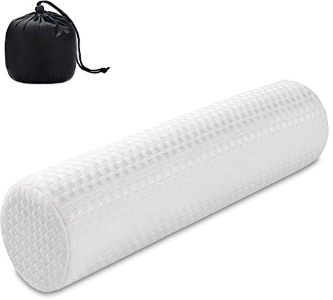 Findigit Halswirbelkissen Memory Foam Zylinder Runde Stützkissen für Nackenschmerzen Schlaf, Rundes Nackenkissen zur Unterstützung von Kopf, Rücken, Beinen und Yoga 47 x 12,7 cm