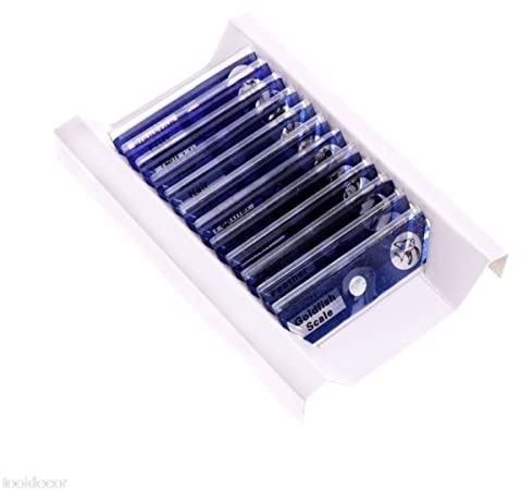 Kit de Accesorios para microscopios Conjunto de Diapositivas de microscopio Preparado 12 PCS Portaobjetos de microscopio (Color : Blue)