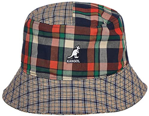 Kangol Plaid Mashup Bucket Fischerhut Stoffhut Baumwollhut Anglerhut Karohut (L (58-59 cm) - orange)