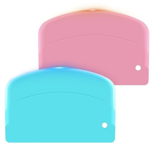 Armrouns Bowl Scraper Spatula Multipurpose dough Scraper 2PCS, Flexible Plastic Kitchen Pastry Cutter Tool, Food Scrappers for Bread Dough Baking Cake Fondant Icing.