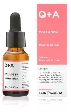 Q+A Collagen Booster Serum (15ml), Collagen Gesichtsserum, Hautpflege mit Algenextrakten, glättet, aufpolstert & hydratisiert, vegan & tierversuchsfrei, für alle Hauttypen