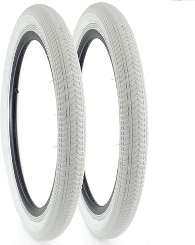 GRELiving 2 Serie Neumáticos Cubierta Plegable 57-254 30TPI Reemplazo para Niños (Blanco)