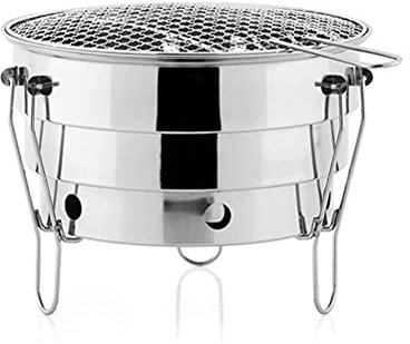 Mini-Grill für den Außenbereich, Edelstahl-Grill, zusammenklappbarer Holzkohlegrill, tragbarer Grill, Picknick-Kochutensilien