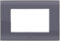 AVE Placca Spring45 Cenere 3 moduli AVE 45PS03CNR PLACCHE SPRING Grigio 12 x 8 centimetri Tripla A vite Tutti i dispositivi con connessione cablata PIATTO MURALE presa