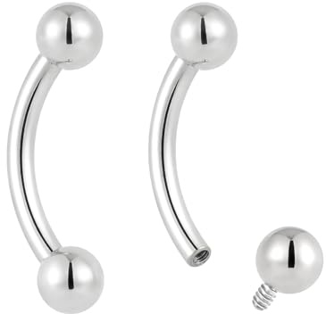 Pierced Koala (16G 6mm) titanio con filettatura interna per lingua capezzolo sopracciglio orecchino bilanciere curvo gioielli per il corpo da