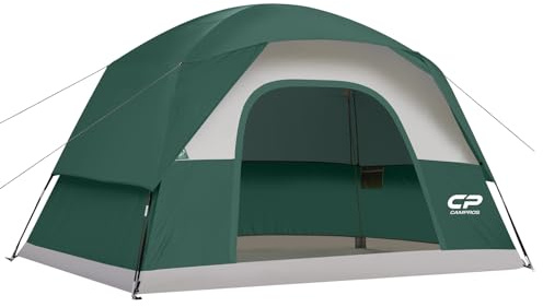CAMPROS CP Vattentätt 3/4/6 personers familjetält, kupoltält med myggnät, ventilation, snabb montering för camping och festival