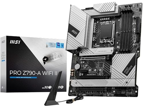 MSI PRO Z790-A WiFi II Motherboard, ATX - Supports Intel Core 14th, 13th & 12th Gen Processors, LGA 1700-80A SPS VRM, DDR5 Memory Boost 7800+MT/s/OC, PCIe 5.0 x16, 4 x M.2 Gen4, Wi-Fi 6E, 2.5G LAN
