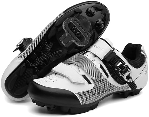 PENXZT Scarpe de MTB Ciclismo Uomo Donna, Scarpe per Mountain Bike compatibili con tacchette SPD a 2 bulloni all'aperto Scarp da Bicicletta,D,43 EU