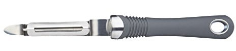 KitchenCraft Professional Swivel Head Potato Peeler with Soft Grip Handle, 22 cm (8.5), Grey