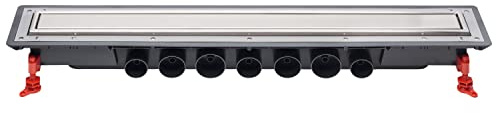 Wirquin 30723959 Caniveau douche à l'italienne Venisio Expert L.800 mm avec grille réversible en inox, chromé