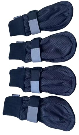 LONSUNEER Paw Protector Dog Boots for Large Dogs, Booties for Winter, Warm Dog Shoes Soft Sole Nonslip and Reflective Set of 4
