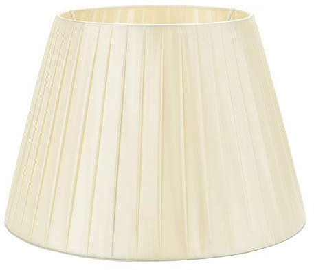 DULEE 15.7'' E27/E14 Screw Tela Pantalla de Lámpara de Pie Mesa y Lámpara de Noche,(Top)25cm x (Altura)28cm x (Fondo)40cm,Beige