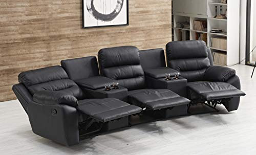 Mapo Möbel Ledersofa Kinosofa Fernsehsofa 5131-Cup-3-S
