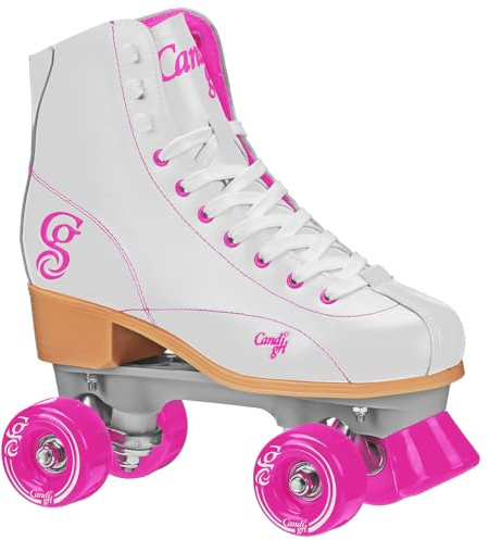 Candi Grl Sabina Women's Roller Skates Suitable for Indoor and Outdoor Skating - White/Pink - Sizes UK 1-8 (UK 7)