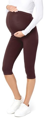 Be Mammy Dams 3/4 Moderskap Leggings Tights BE20-229 (Brun, L)