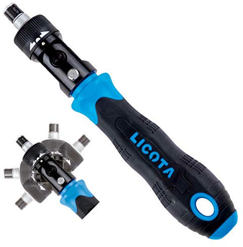 Destornillador Articulado Carraca PROFESIONAL Flexible Multipuntas de ALTO PAR · Mango Ergonómico