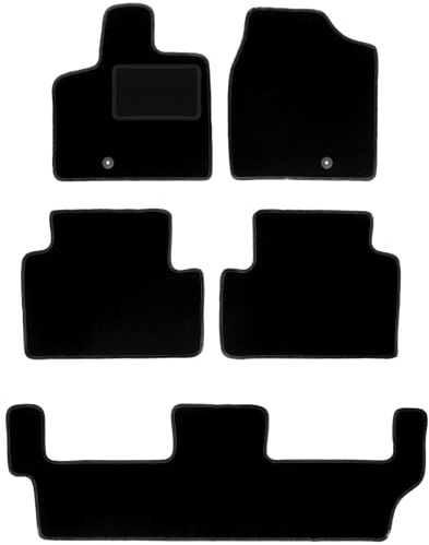 Wielganizator Automatte – Passend für Lancia Voyager 7 Personen 2011-2016 – Velours – Autozubehör - Praktische Fußmatte Auto – 5-teilig - schwarz