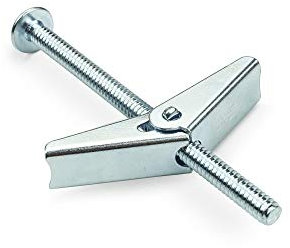 HASWARE Boulon à bascule en acier plaqué zinc et écrou à ailettes pour suspendre des articles lourds sur des cloisons sèches (1/4 x 3, 8 pièces)