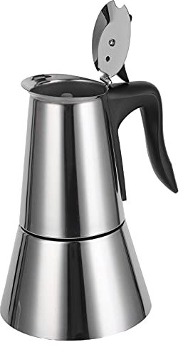 Cafetière à percolateur électrique, 480W 300ML Machine à café en acier inoxydable à arrêt automatique Percolateur à café détachable avec boîte à poudre de café à petit trou, poignée isolante