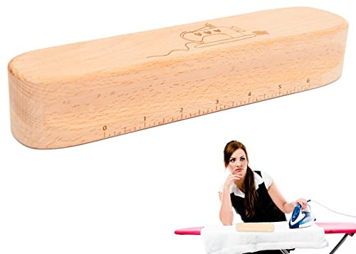 Batacchio in Legno | Clapper da Sarto Professionale in faggio con Disegno a Righello - Pratico Accessorio per appiattire e Stirare Le Cuciture per trapuntare, Stirare,