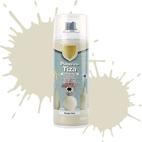 Etrexonline Pintura en Spray Ultra Mate a la Tiza, Chalk Paint Spray, Ideal para Metal,Madera y Cerámica, Acabado de Estilo Vintage - Colores Beige Lino (400ml, 1 Unidad)