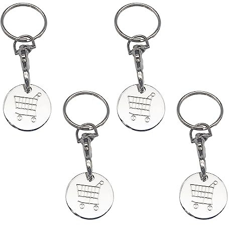 Gettone Carrello Spesa, Chiave per Carrello Della Spesa, Portachiavi per Carrello Della Spesa, Gettoni per Carrello Spesa, Gettone Carrello, 4Pezzi Sgancia I Carrelli Senza Bisogno di Monete o Gettoni