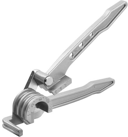 Manuelle Rohrbiegemaschine 6 8 10mm, 0-180 Grad Rohrbiegewerkzeuge, Rohrbiegegerät 3 in 1, Kupferrohr Biegemaschine, Biegezange für Kupfer Messing Aluminium Weichem Metall (Silber)
