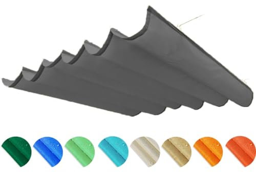 Retractable Wave Sun Shade Sail, Outdoor Waterproof Rainproof Replacement Shade Cover With Mounting Kit For Pergola Porch Terrace Garden