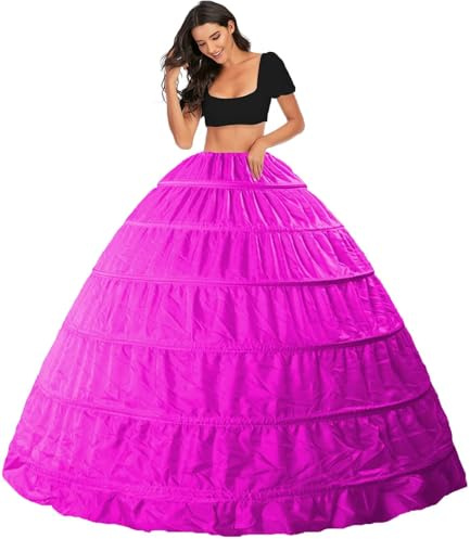 Jupons Crinoline Petticoat 6 Cerceau Mariage Jupon mariée Demi Slips Jupe Sculptantes 6 Hoops Wedding Petticoats Robe de Bal Demi-Jupe Femme Retro Vintage Underskirt, Réglable Les cerceaux