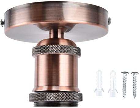 Portalámparas de techo, portalámparas vintage E26 E27 Portalámparas de techo Portalámparas con accesorios para cocina, dormitorio, sala de estar, iluminación y decoración 100-240 V (red patina)