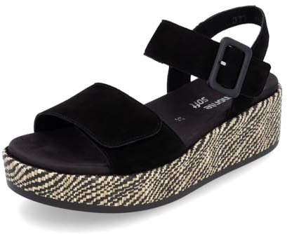 Remonte Sandali da donna con cinturino D1N54, sandali da donna, inserto sciolto, Nero 02., 37 EU