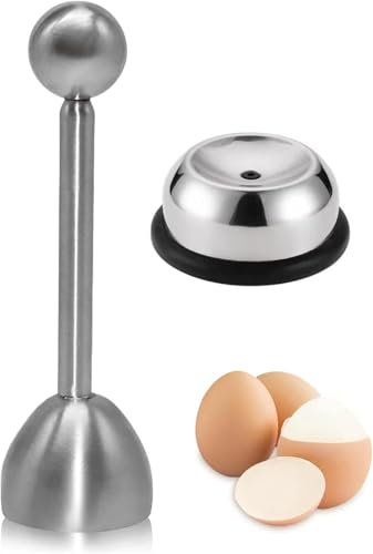 Apriuova Testa Uova,Separatore di Gusci D'uovo, Apriuova Acciaio Inossidabile,Taglia Guscio Uovo Kitchen Rompi Guscio Uova,Applicabile a Forniture da Cucina Utensili per Uova Crude Morbide Dure,2PC