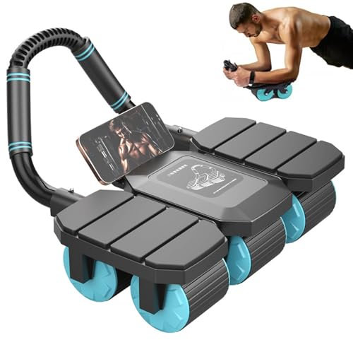 Bauchroller,Bauchtrainer für zuhause,Automatischer Rebound-Bauchroller mit 8 Ellenbogenstütze, Bauchmuskel-Roller mit Schaumstoff-Ellbogenpolstern, Maximale Tragfähigkeit 150KG, für Core Workout