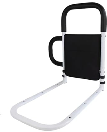 Muwugui Barre De Lit pour Personnes Âgées - Barre De Soutien Antidérapante - Rail de Soutien de lit avec Poche de Rangement | pour Seniors, Personnes âgées, à Domicile, à l'hôpital et en